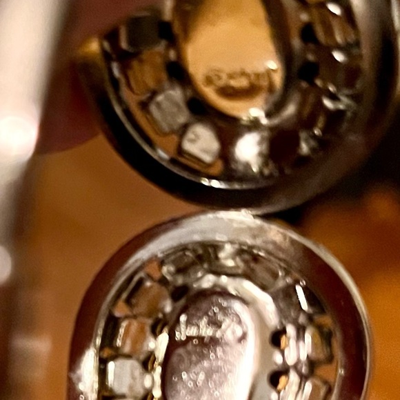 Judy Lee VTG Signed Blue Glass Rhinestone Hinged Silver Clamper Bangle Bracelet - Picture 16 of 17